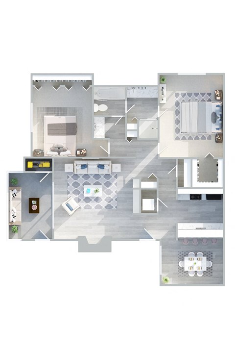 a floor plan of a house with a pool and a living room